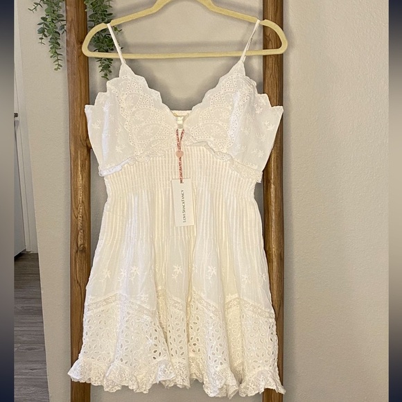 LoveShackFancy Kerielle Eyelet Mini Dress Large New With Tags - Picture 4 of 7